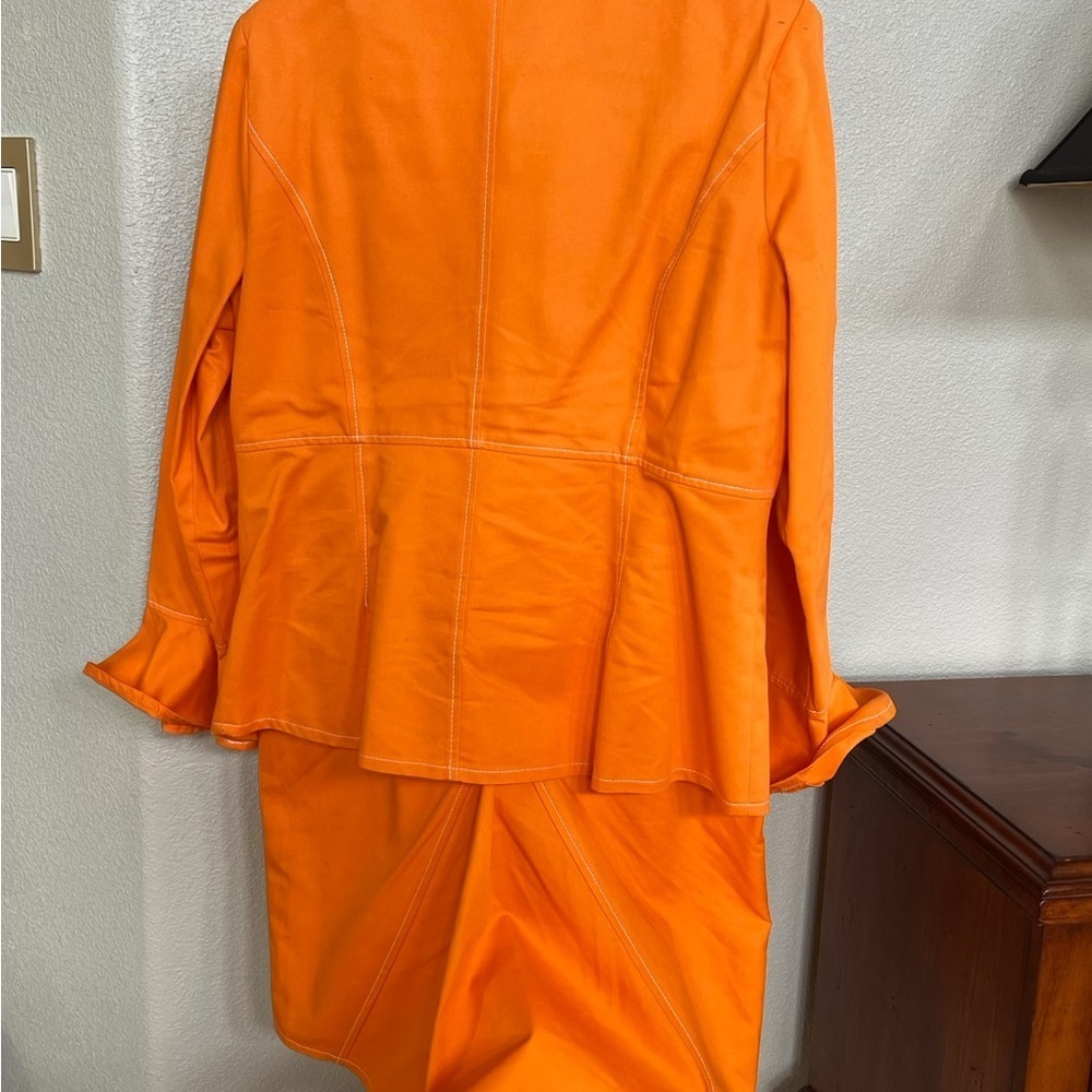 Divine Sports by Devine Denim 3-Piece Orange Studded Church Suit - Picture 2 of 3